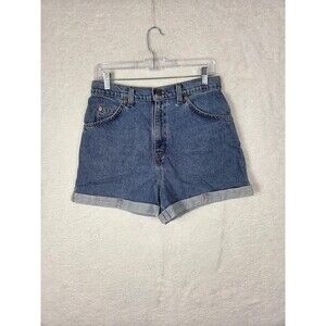Vtg Levi’s 954 Jean Shorts Womens 11 Jrs High Rise Cuffed 90’s Orange Tab Denim
